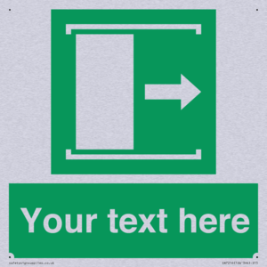 Custom sign safe condition Door slides right to open